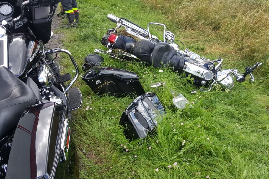 Wypadek motocyklisty pod Białym Borem