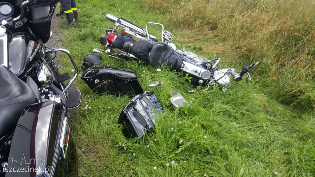 Wypadek motocyklisty pod Białym Borem