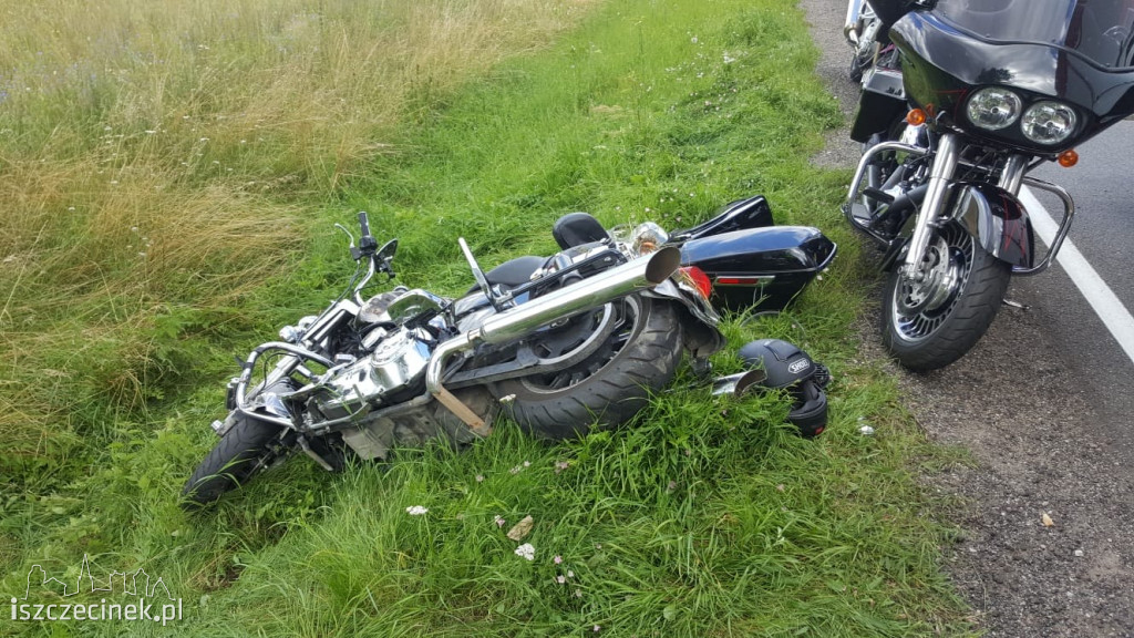 Wypadek motocyklisty pod Białym Borem