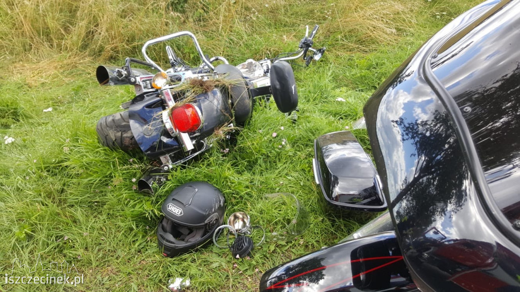 Wypadek motocyklisty pod Białym Borem