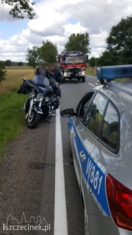 Wypadek motocyklisty pod Białym Borem