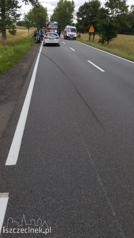 Wypadek motocyklisty pod Białym Borem
