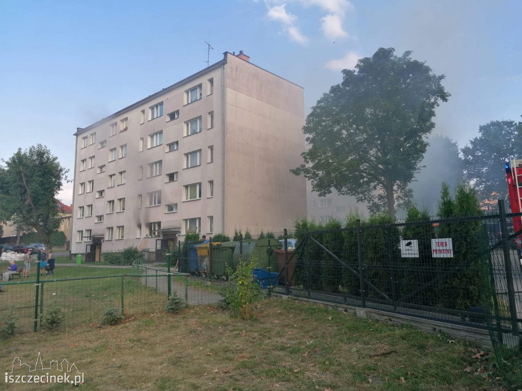 Doszczętnie spłonęło mieszkanie w centrum miasta. Ewakuacja mieszkańców