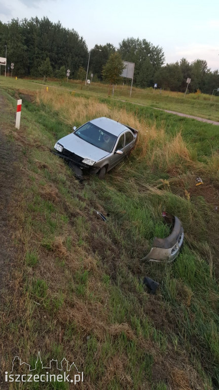 Samochód wypadł z drogi i wpadł do rowu ZDJĘCIA