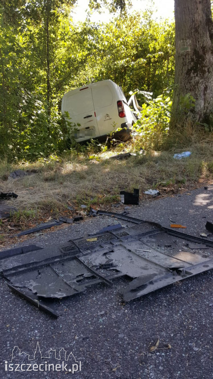 Wypadek na skrzyżowaniuj. Zderzenie ciężarówki z samochodem dostawczym ZDJĘCIA