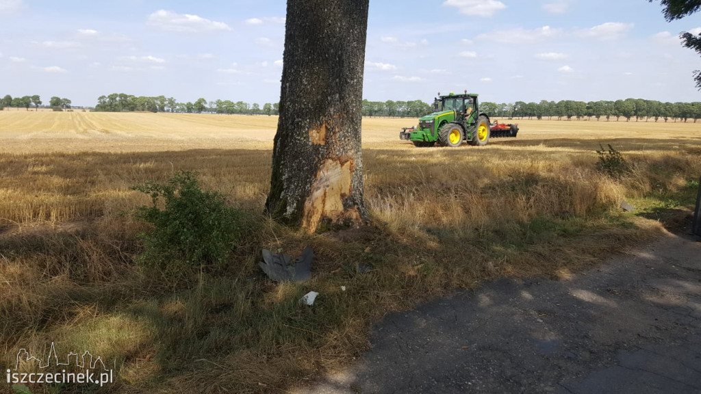 Wypadek auta firmy kurierskiej pod Lotyniem. Kierująca zabrana do szpitala