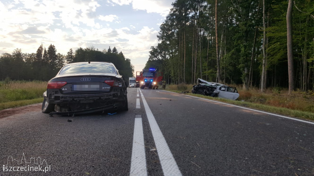 Wypadek na DK-11. Zderzenie trzech samochodów [ZDJĘCIA]