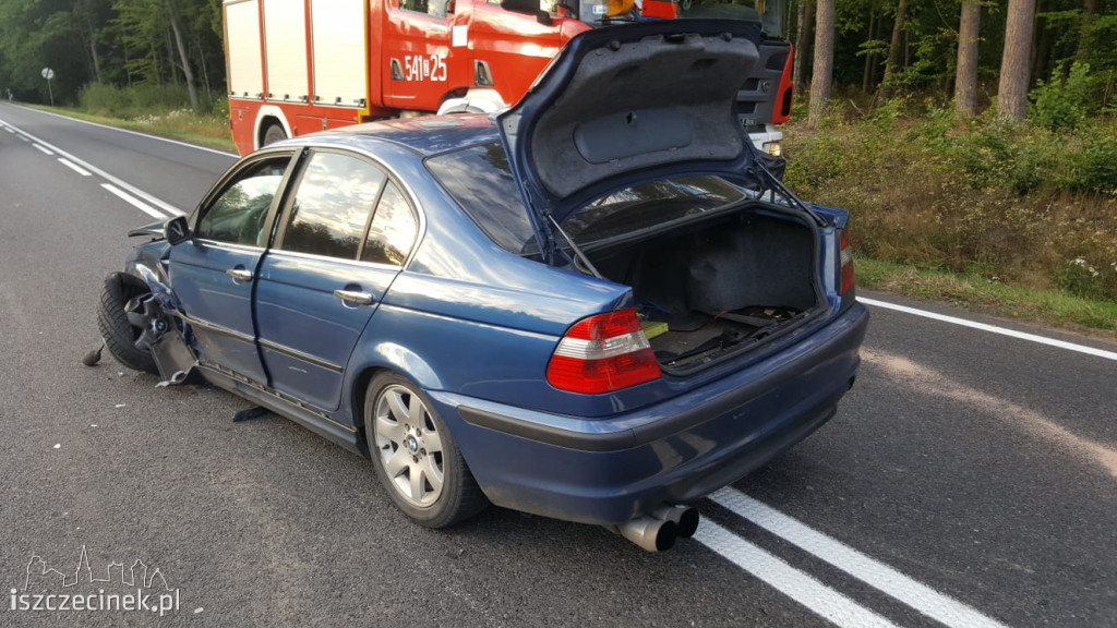 Wypadek na DK-11. Zderzenie trzech samochodów [ZDJĘCIA]