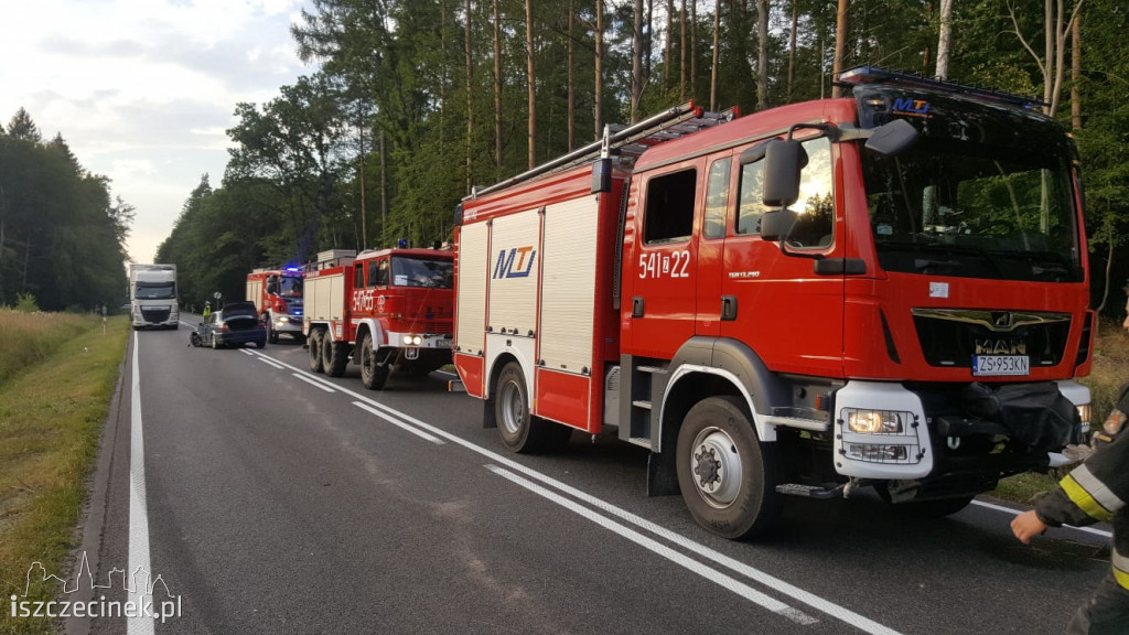 Wypadek na DK-11. Zderzenie trzech samochodów [ZDJĘCIA]