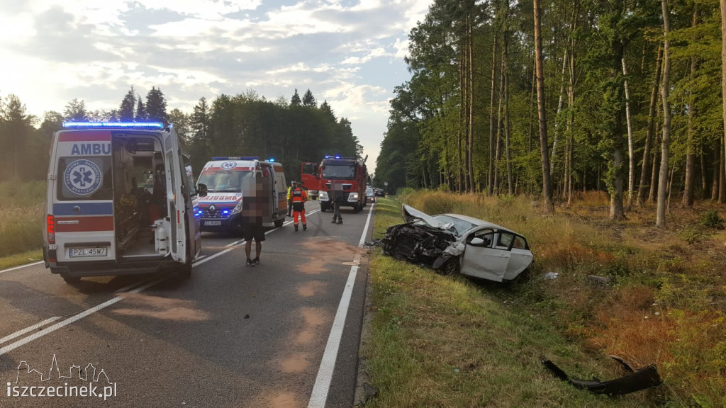 Wypadek na DK-11. Zderzenie trzech samochodów [ZDJĘCIA]