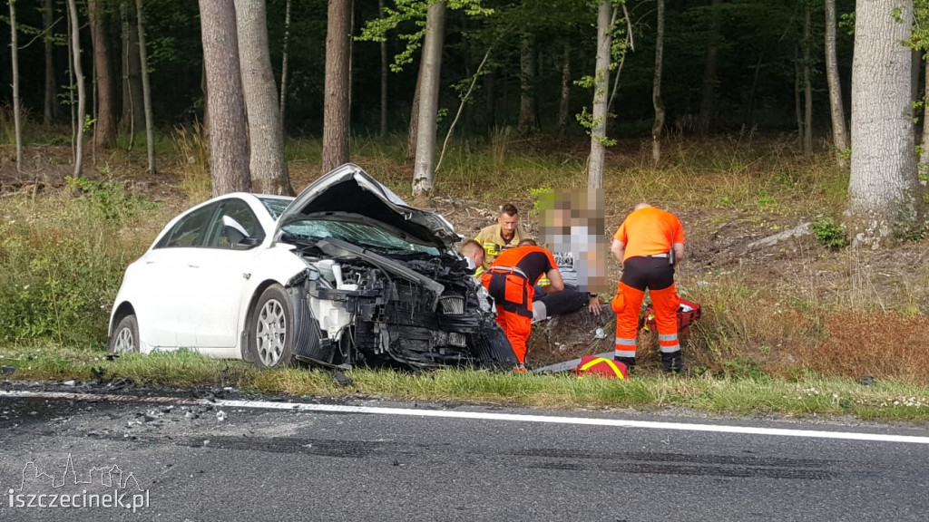 Wypadek na DK-11. Zderzenie trzech samochodów [ZDJĘCIA]