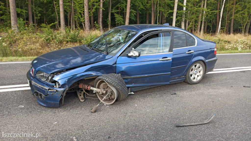 Wypadek na DK-11. Zderzenie trzech samochodów [ZDJĘCIA]