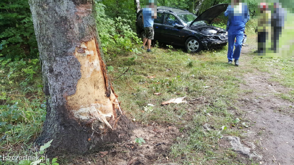 	Wypadek na trasie Szczecinek - Barwice. Opel uderzył w drzewo