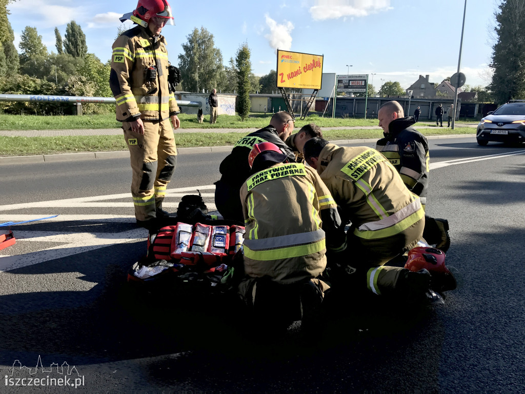 Wypadek na pasach. Mężczyzna poważnie ranny