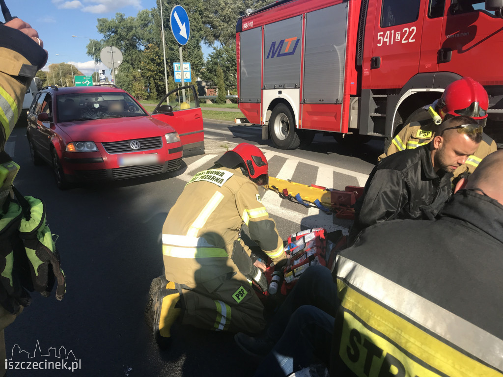 Wypadek na pasach. Mężczyzna poważnie ranny