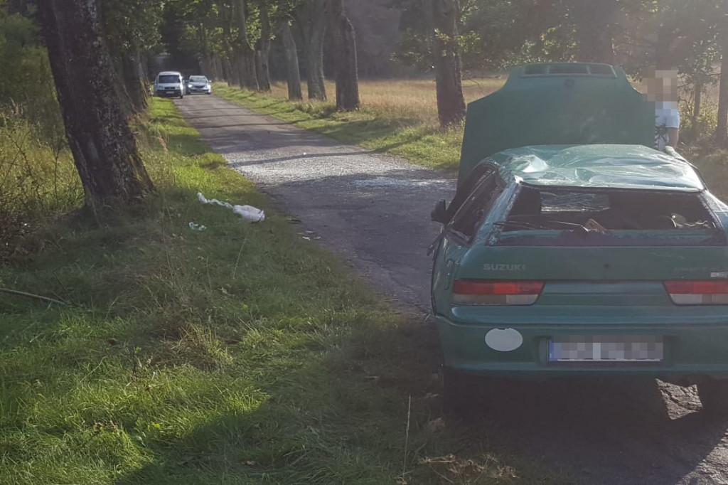Uderzył w drzewo i dachował. Wszystko przez zwierzynę