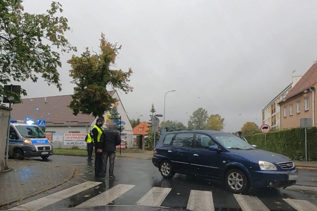 Stłuczka na skrzyżowaniu Polnej z Myśliwską
