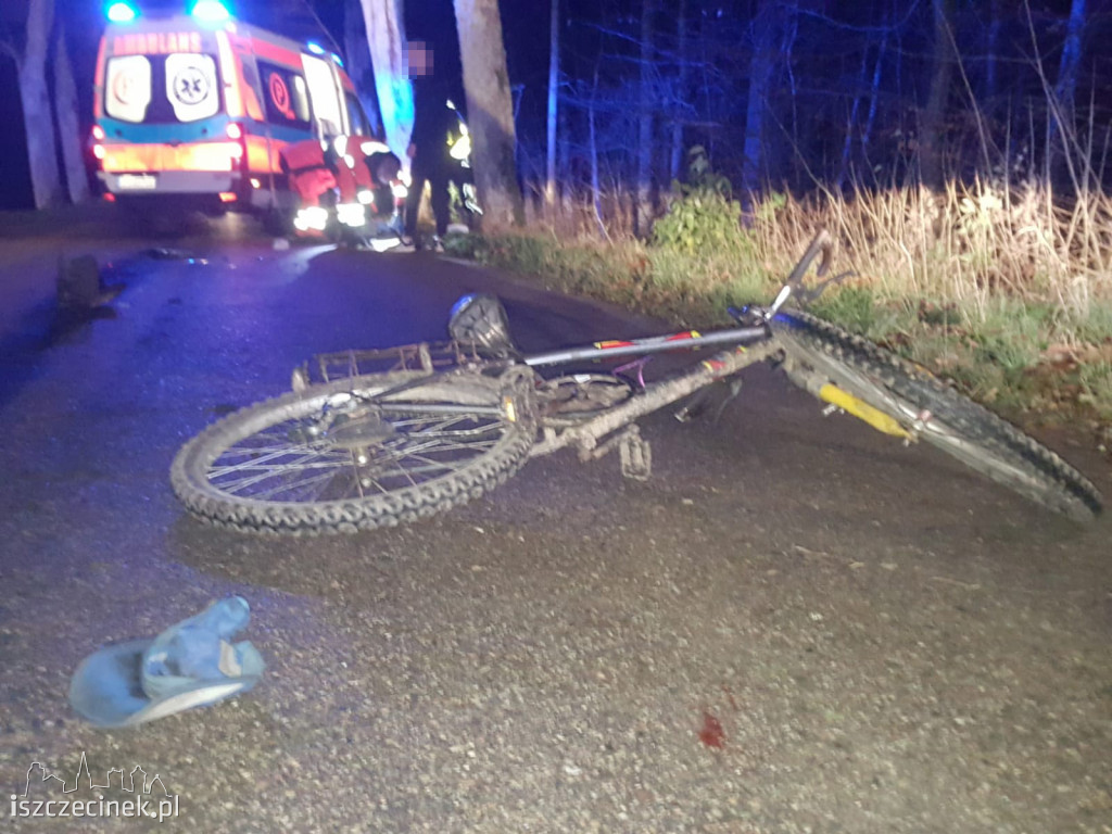 Tragiczny wypadek w gm. Barwice. Nie żyje rowerzysta potrącony przez samochód