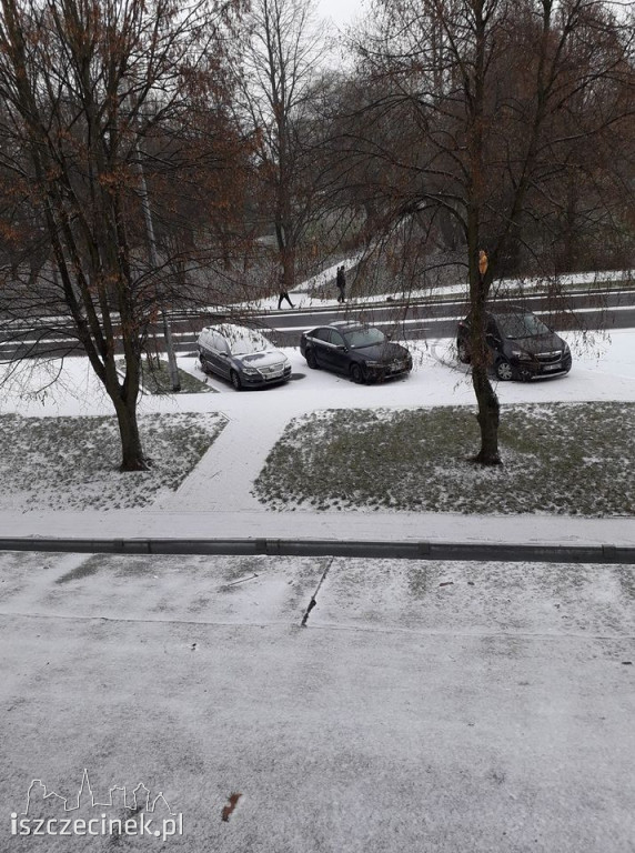 Sypnęło śniegiem w Szczecinku. Jak długo popada? ZDJĘCIA CZYTELNIKÓW