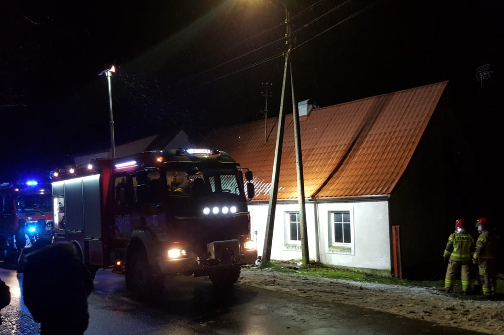 Pożar poddasza domu jednorodzinnego w Parsęcku
