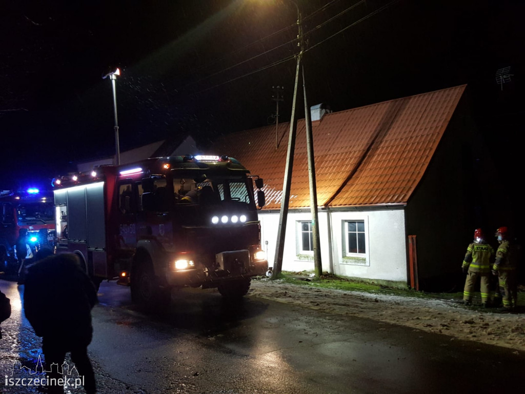 Pożar poddasza domu jednorodzinnego w Parsęcku