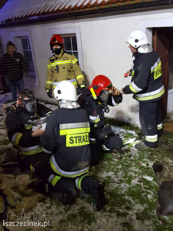 Pożar poddasza domu jednorodzinnego w Parsęcku
