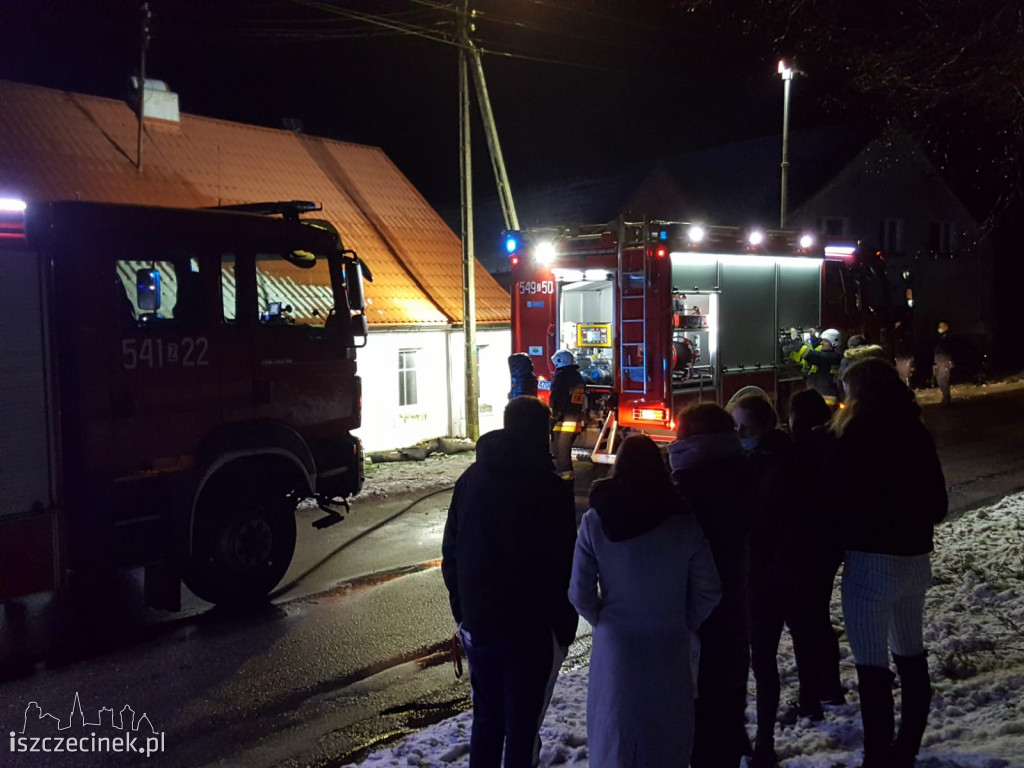 Pożar poddasza domu jednorodzinnego w Parsęcku