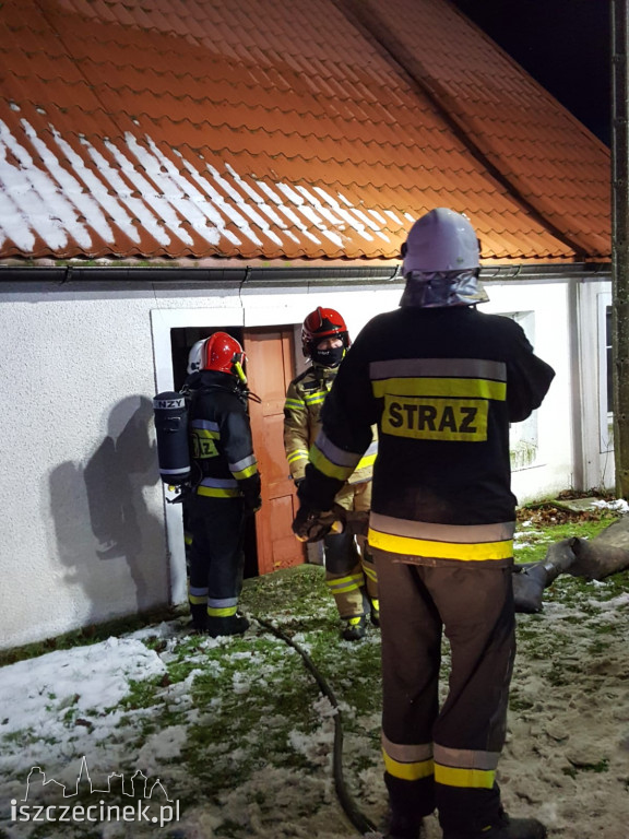 Pożar poddasza domu jednorodzinnego w Parsęcku