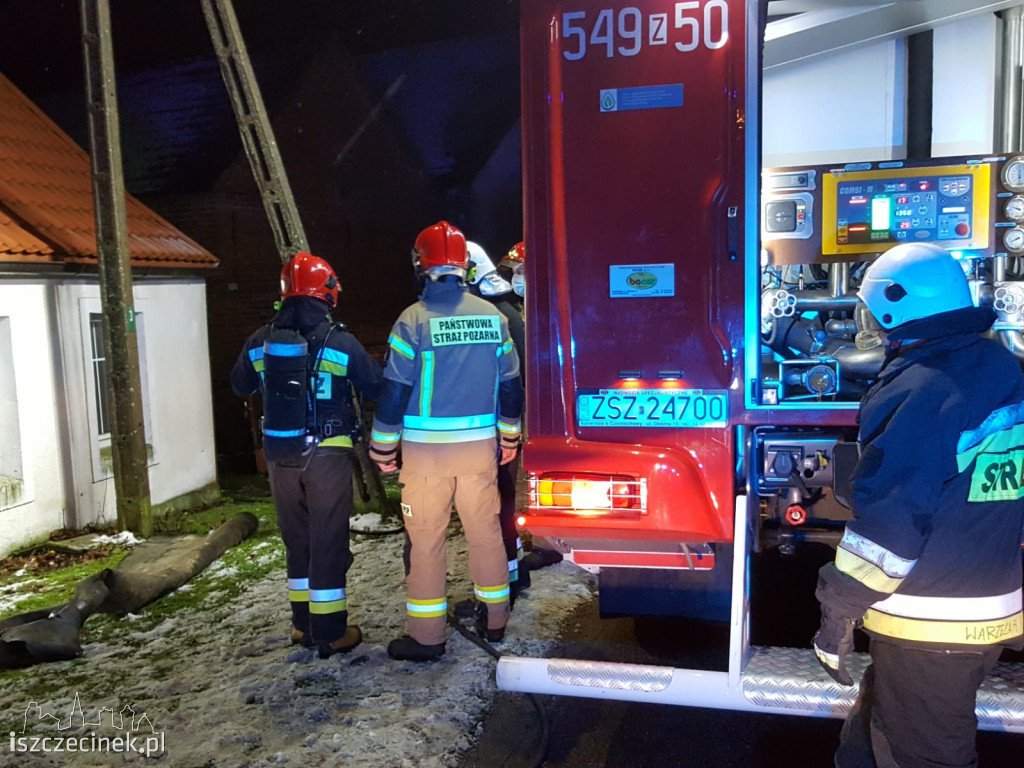 Pożar poddasza domu jednorodzinnego w Parsęcku