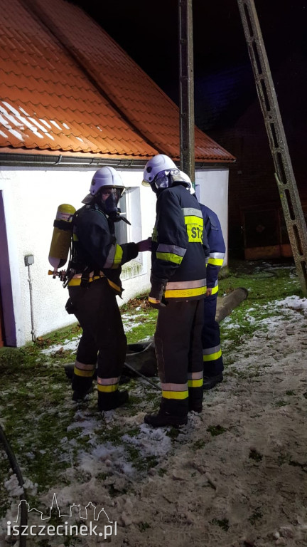 Pożar poddasza domu jednorodzinnego w Parsęcku