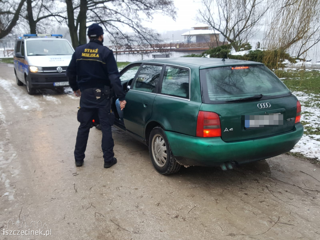 Najpierw dostał mandat za jazdę po parku, później roztrzaskał się na słupkach