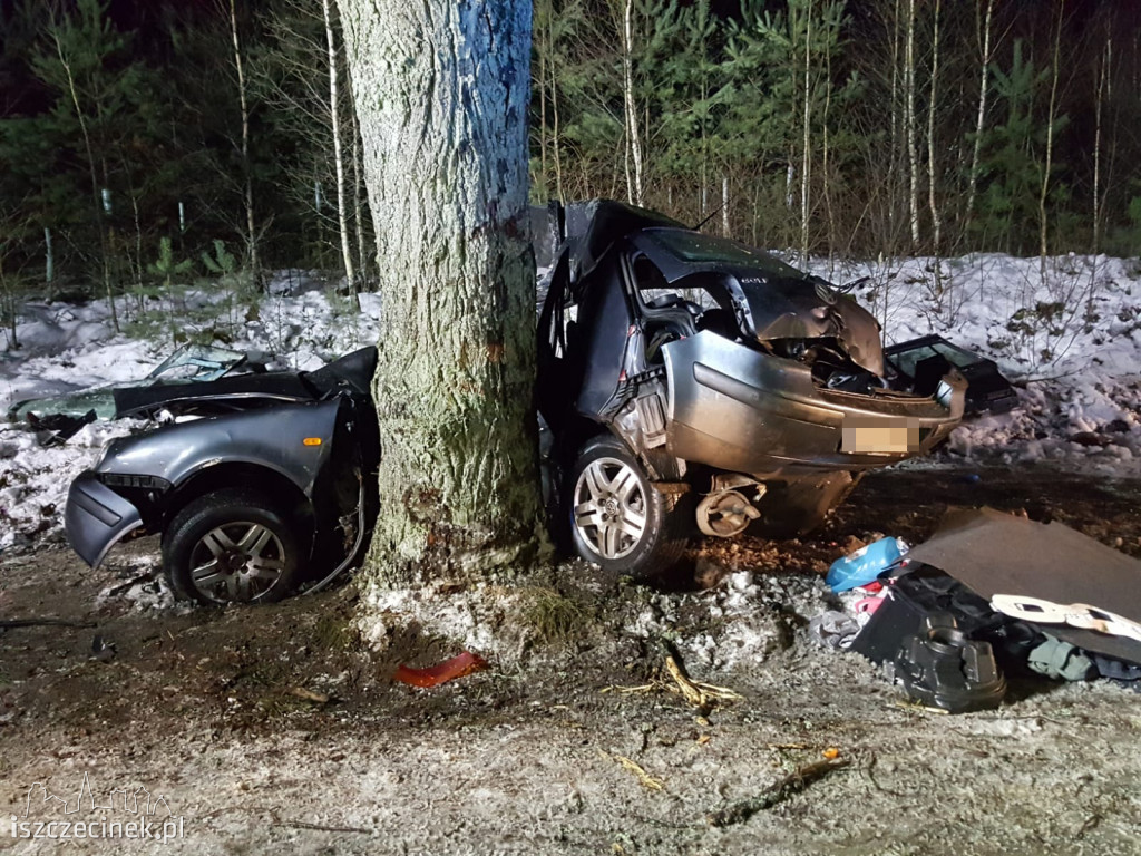 Tragiczny wypadek w gm. Borne Sulinowo. Samochód uderzył w drzewo. Zginął kierowca