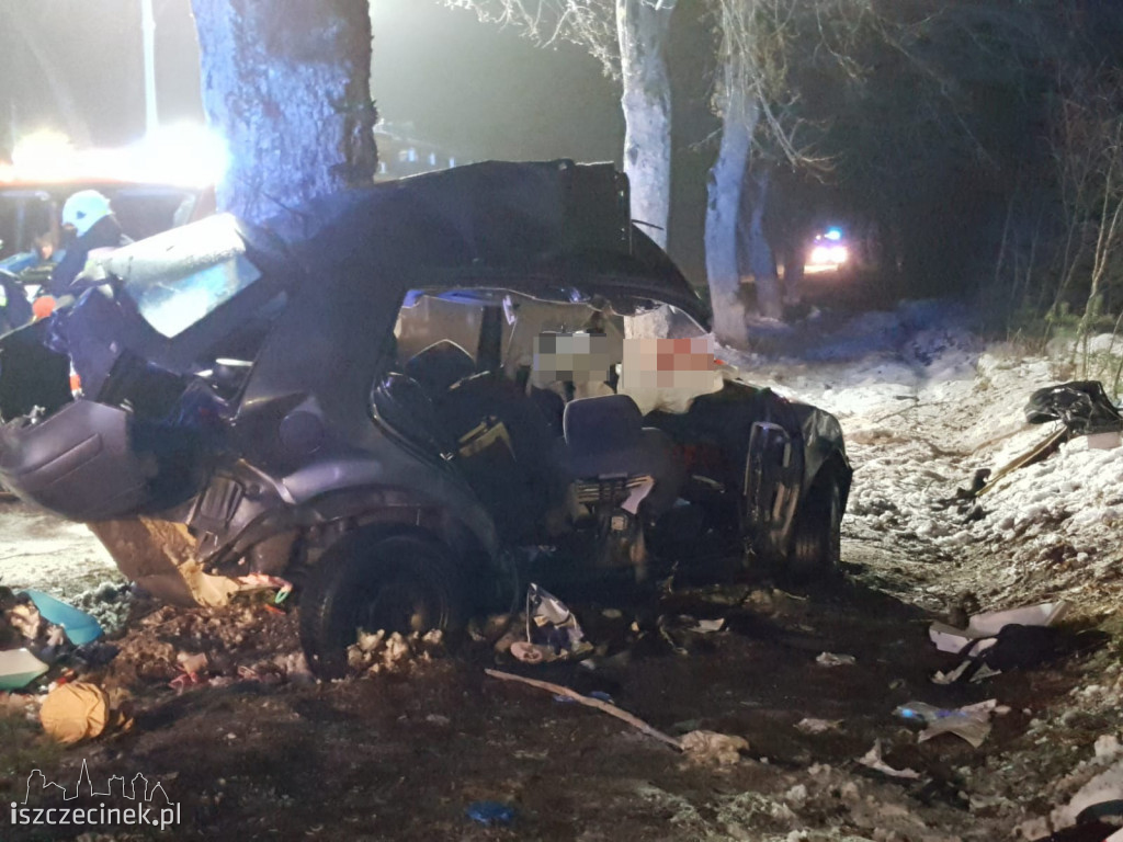Tragiczny wypadek w gm. Borne Sulinowo. Samochód uderzył w drzewo. Zginął kierowca