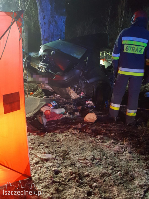 Tragiczny wypadek w gm. Borne Sulinowo. Samochód uderzył w drzewo. Zginął kierowca