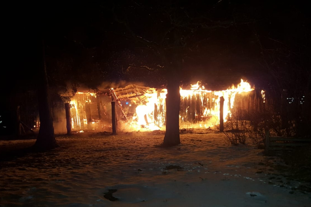 Duży pożar pod Turowem