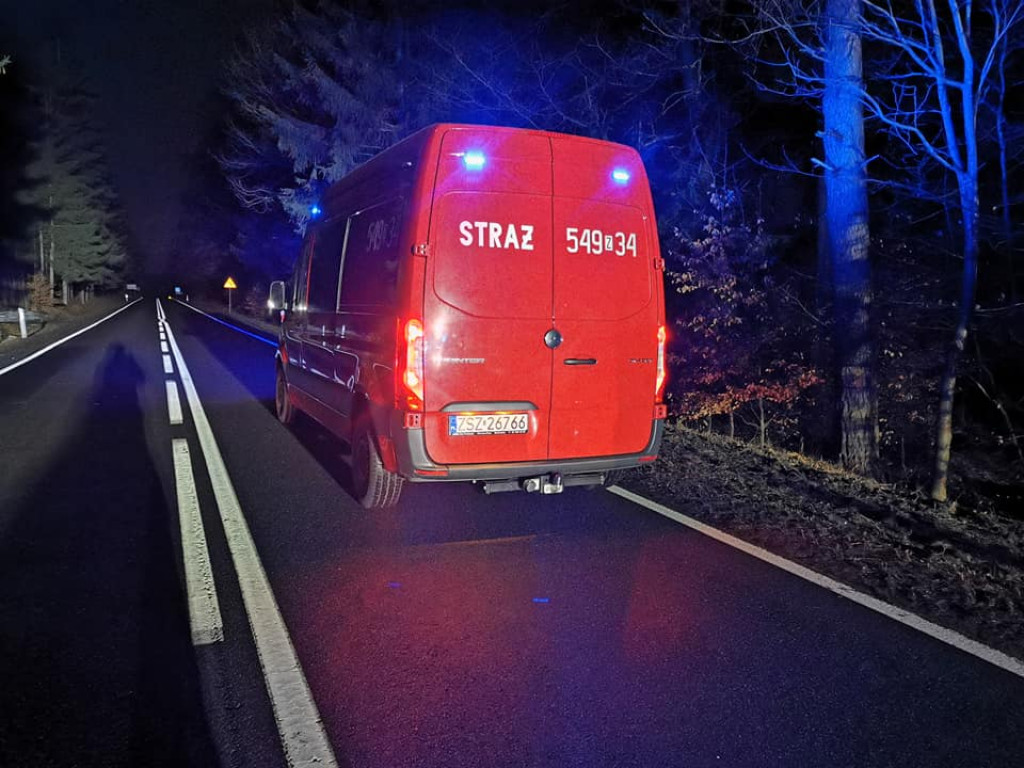 Poważny wypadek na DK-20. BMW uderzyło w drzewo. Jechały nim trzy osoby