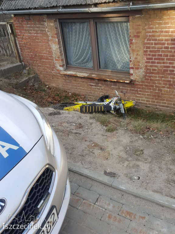 Po alkoholu nie opanował motocykla. Podczas zatrzymania był agresywny