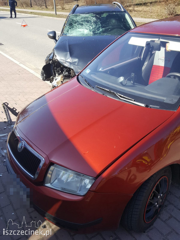 Zderzenie dwóch samochodów w Bornem Sulinowie