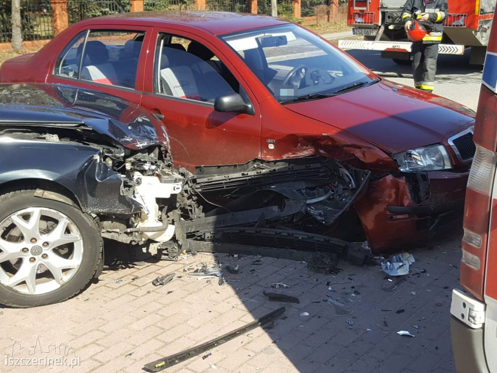 Zderzenie dwóch samochodów w Bornem Sulinowie