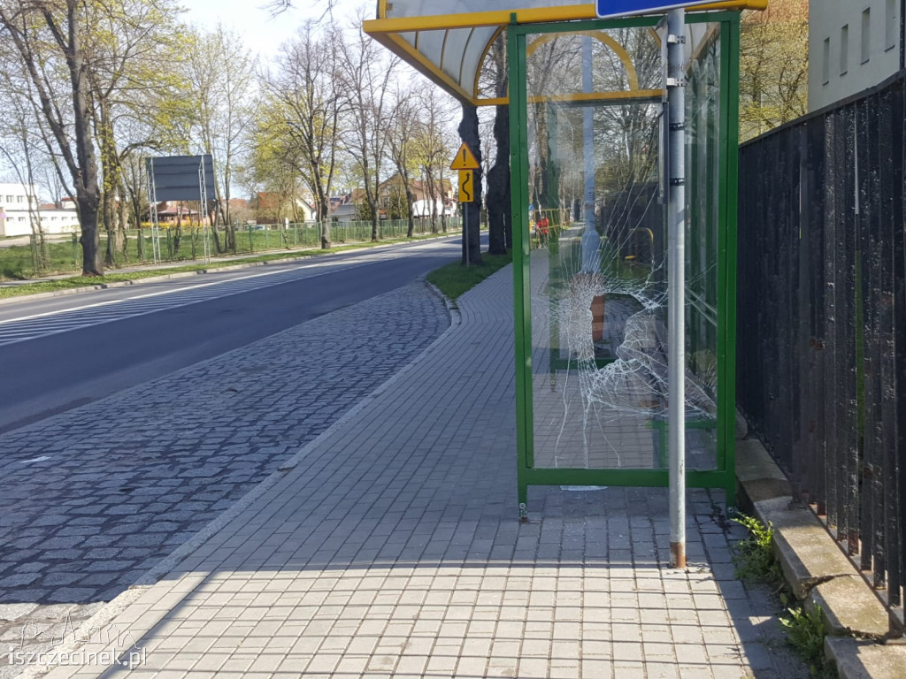 Nocny rajd wandali ulicami Szczecinka. Zniszczone samochody, przystanek i elewacje