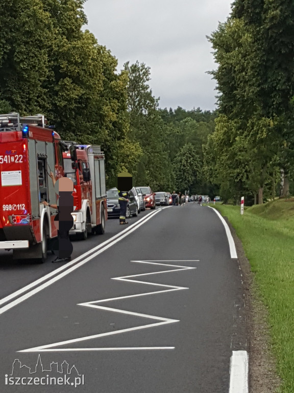 Zderzenie dwóch samochodów na DK-11. Są ranni