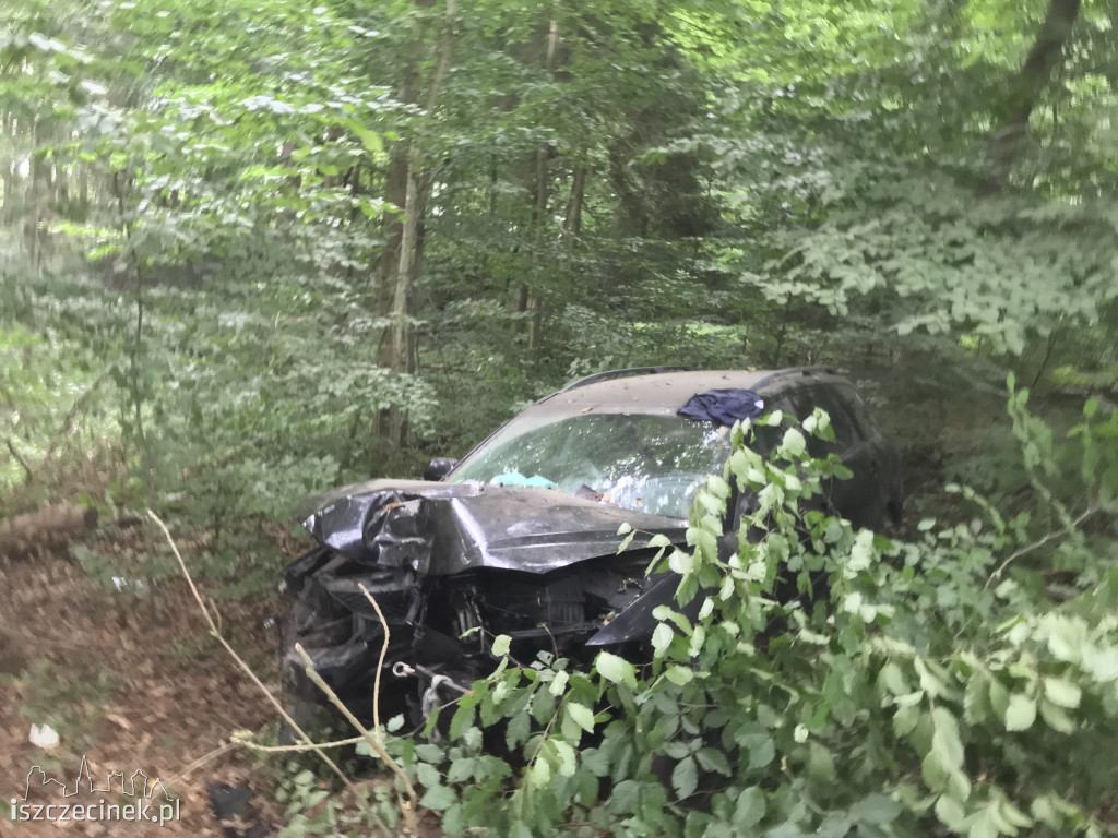 Za szybko na Mysią Wyspę? Mazda roztrzaskała się na drzewach
