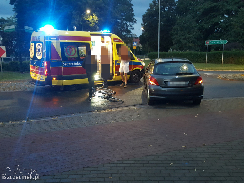 Potrącenie rowerzysty przy kortach tenisowych