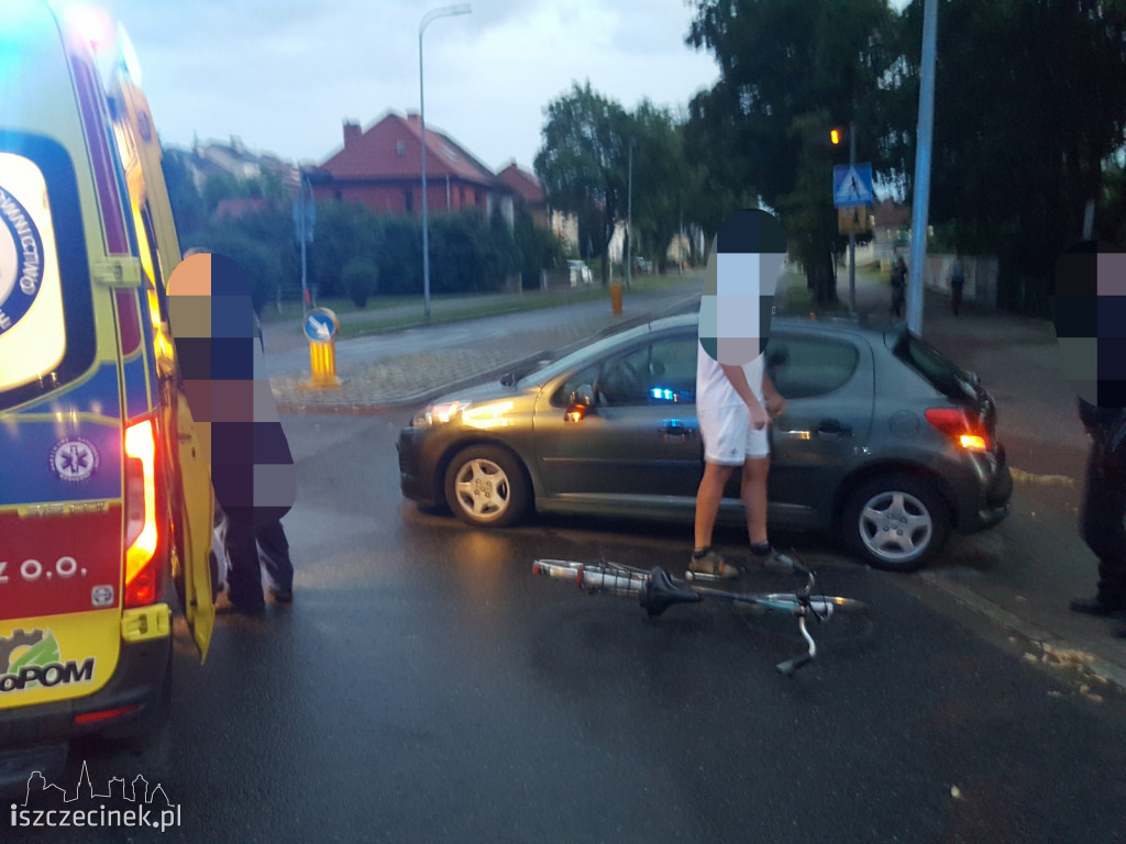 Potrącenie rowerzysty przy kortach tenisowych