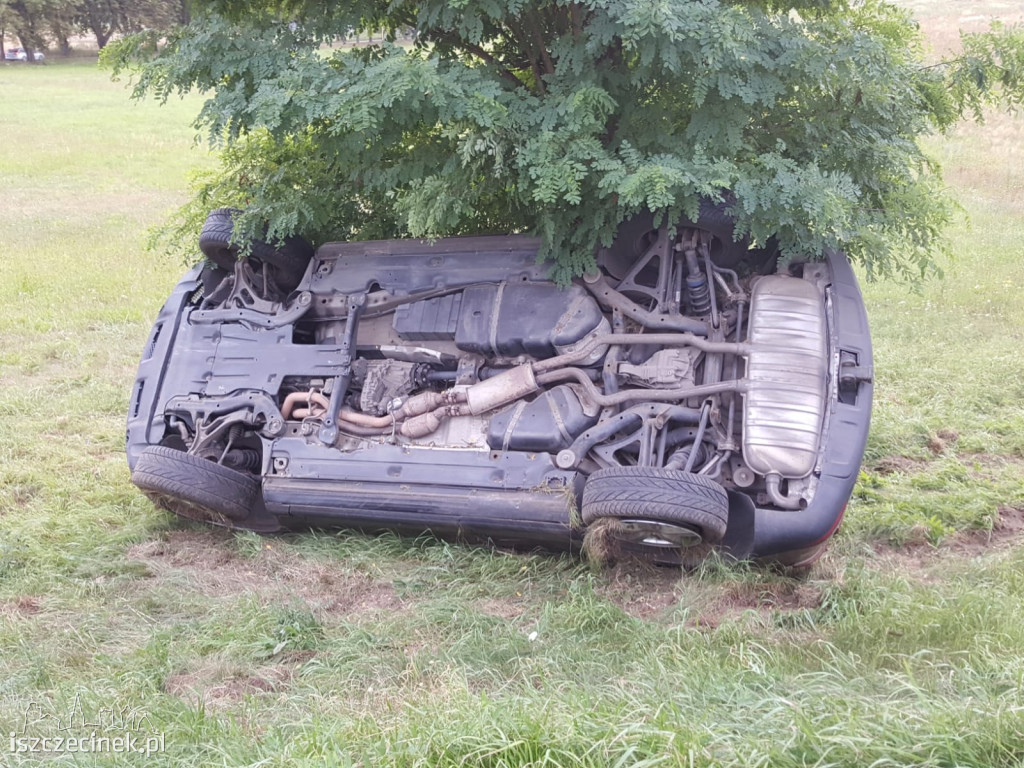 Auto uderzyło w drzewo. Jechała nim rodzina z dziećmi [ZDJĘCIA]