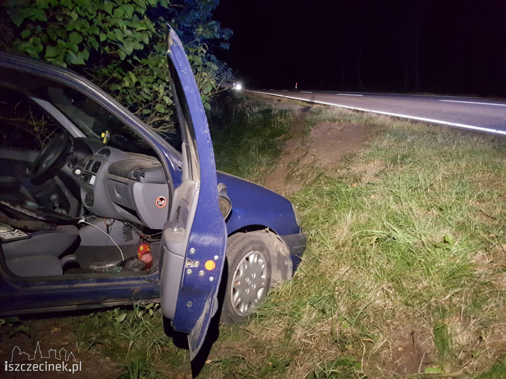 Renówka wypadła z drogi