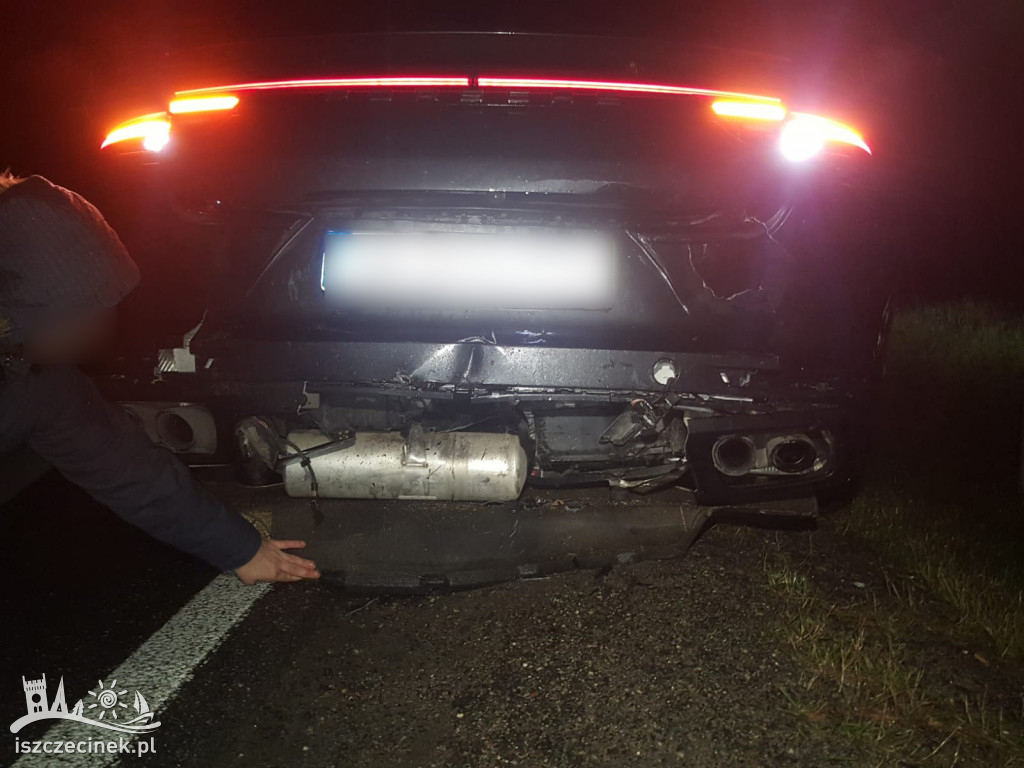 Kolizja z udziałem luksusowego porsche. Niebezpiecznie na DK-25