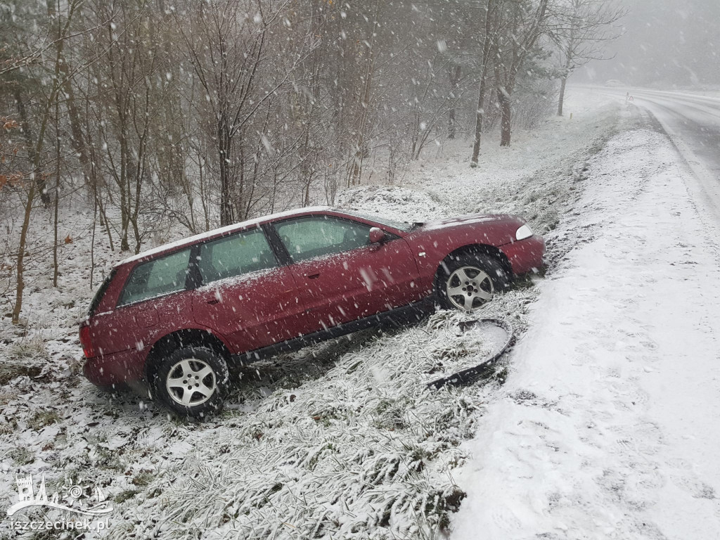 Atak zimy w regionie. Ślisko na drogach
