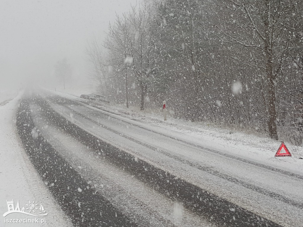 Atak zimy w regionie. Ślisko na drogach