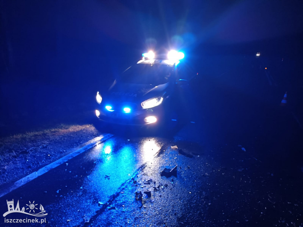 Nocny wypadek na „jedenastce”. Jedna osoba w szpitalu